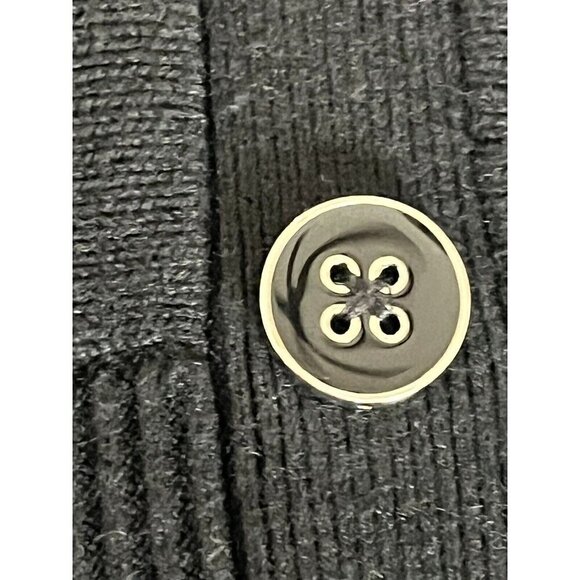 White House Black Market Womens Oversize S Black Side Button Asym Collar Sweater - Picture 7 of 8